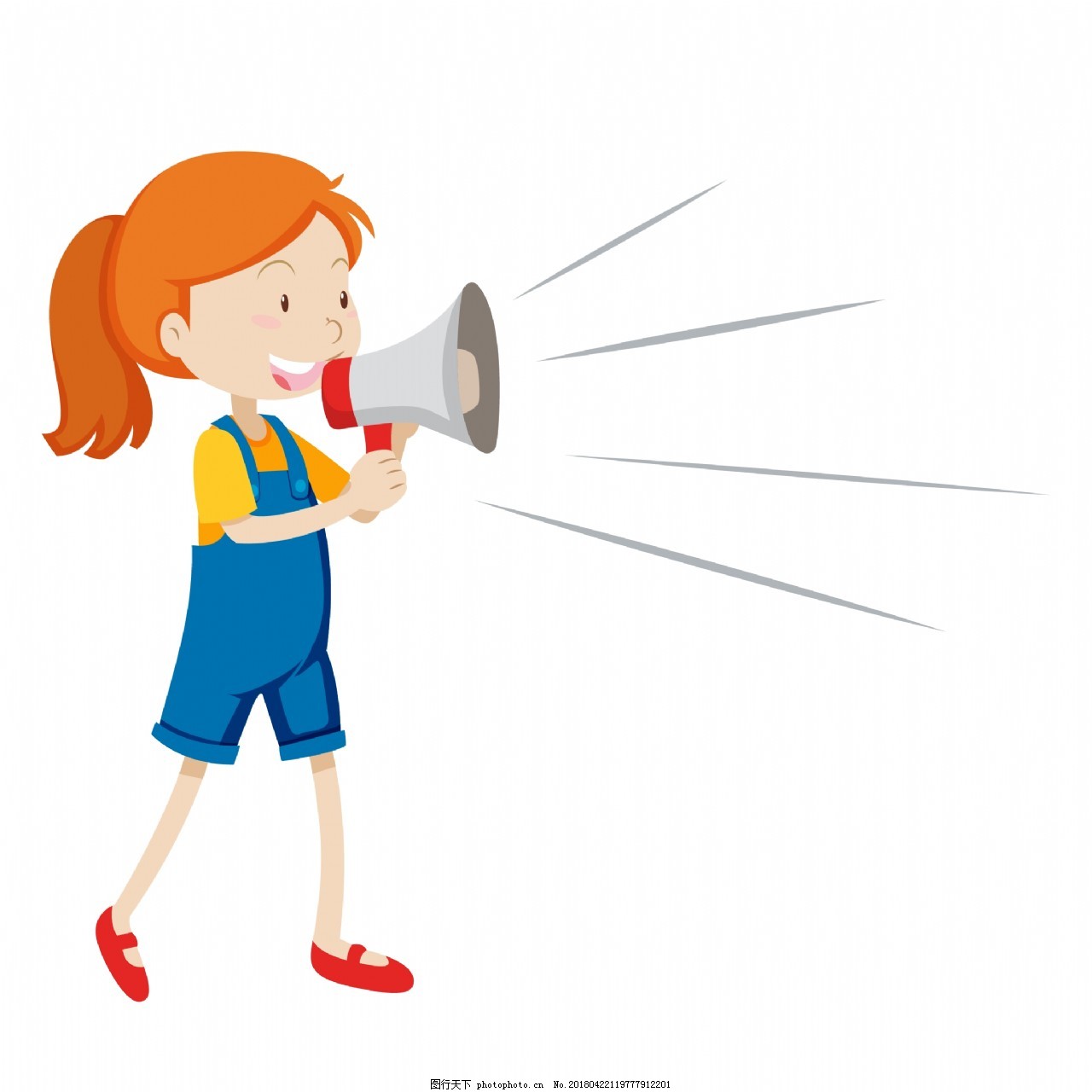 说话最大声的女孩矢量素材