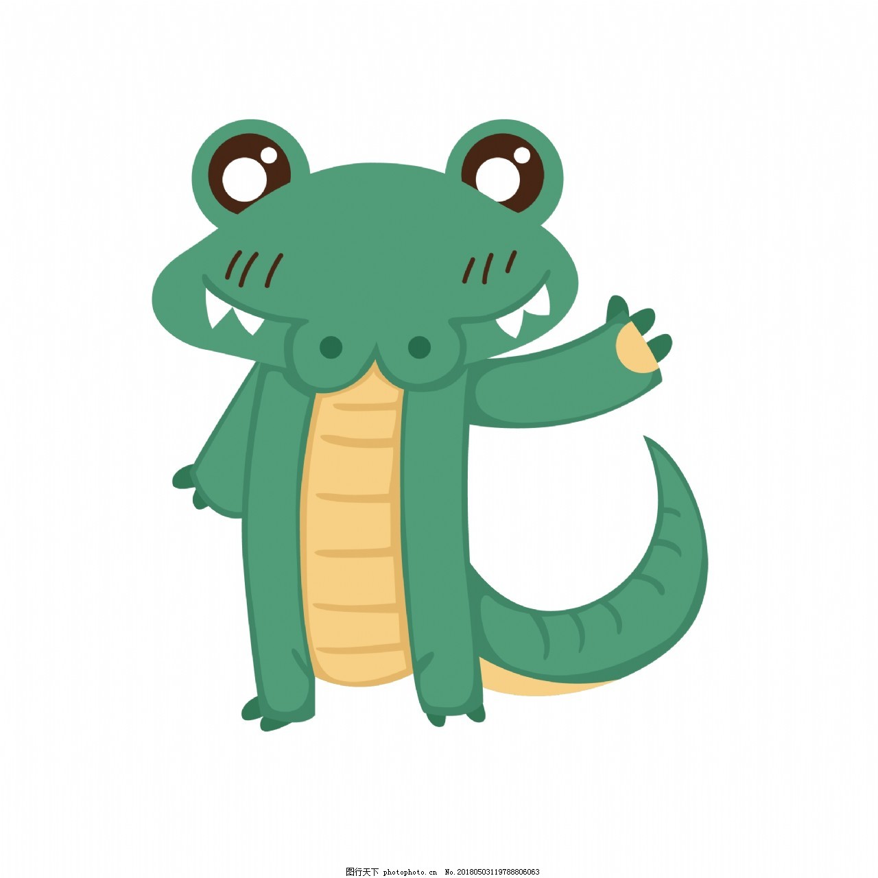 可爱的鳄鱼在不同的姿势的卡通设置插画图片素材_ID:425004534-Veer图库