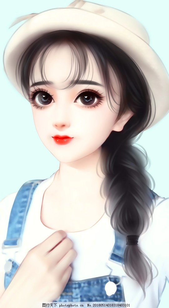 娃娃风动漫CG性感美女手绘插画