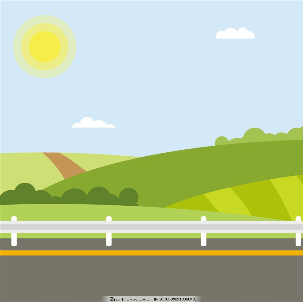 矢量卡通道路风景图片 民俗人文 生活方式 图行天下素材网