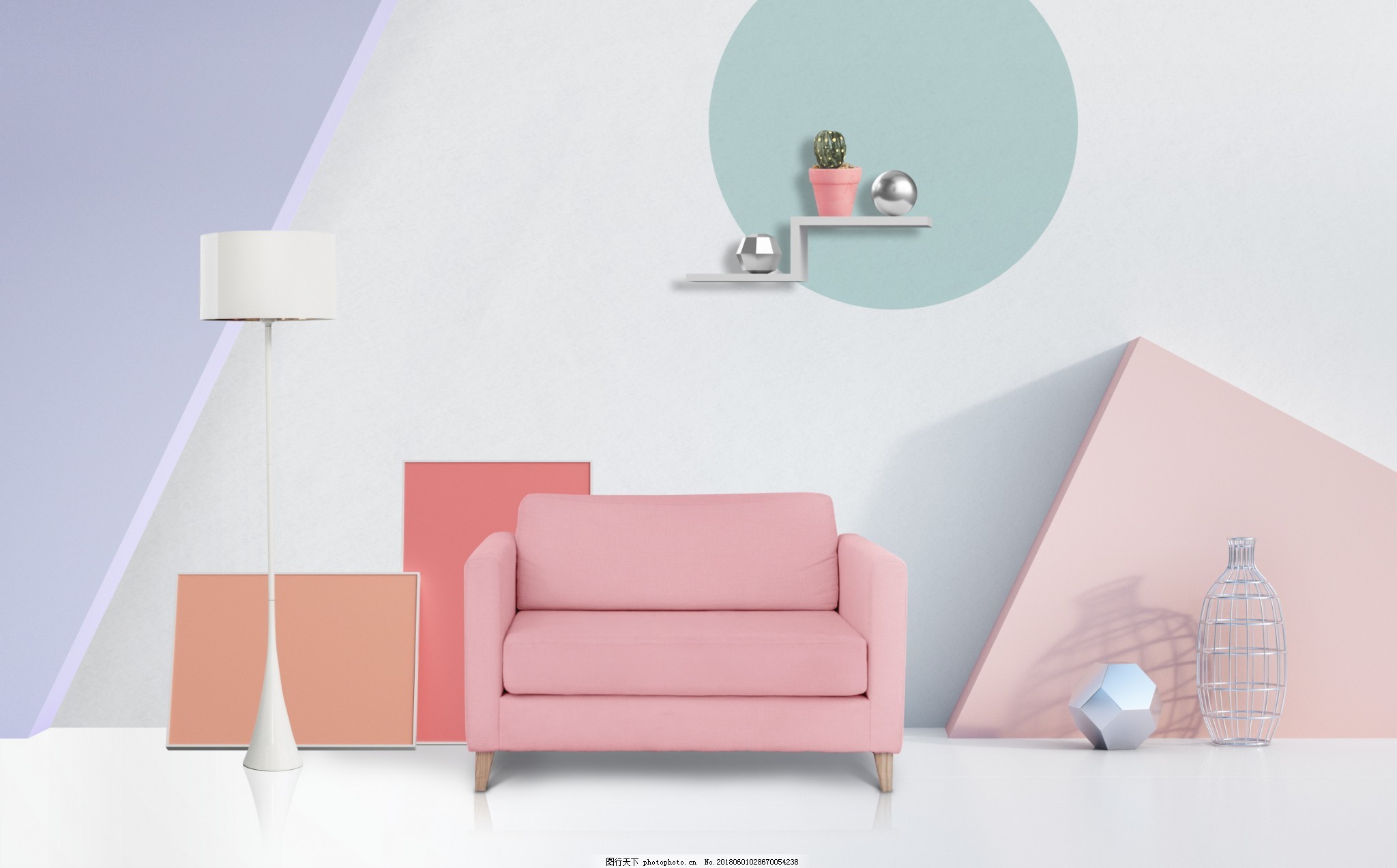 现代粉色单人沙发3d模型下载_ID12127943_3dmax免费模型-欧模网
