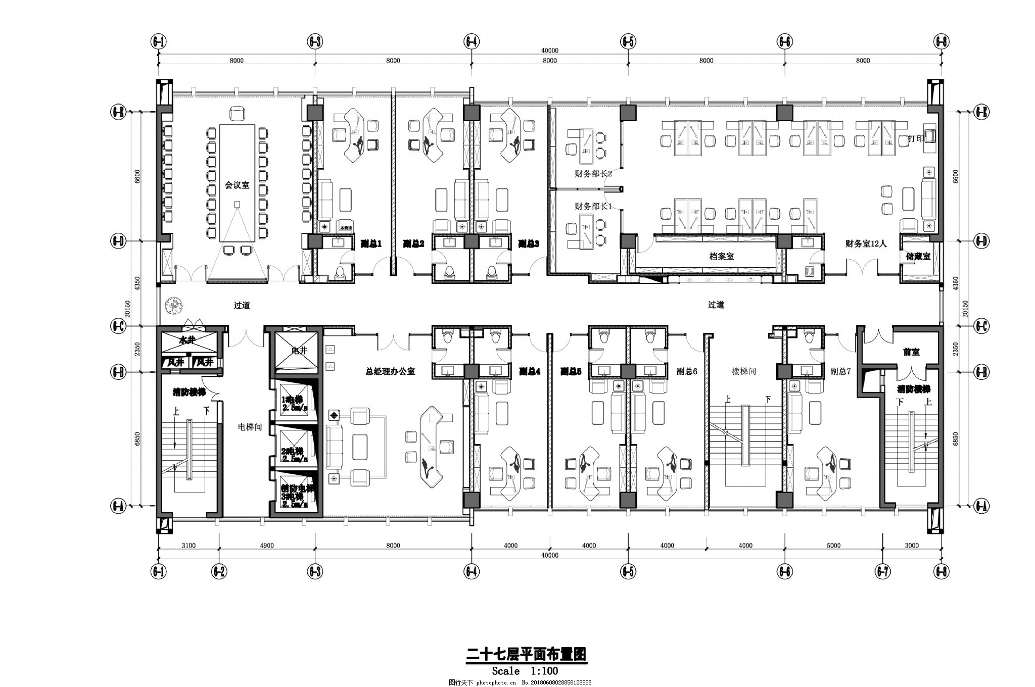 8层简单小型办公楼建筑平面图-建筑户型图-筑龙建筑设计论坛